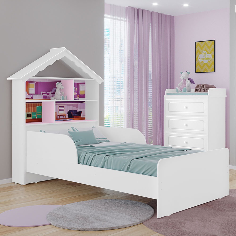 CAMA CASINHA INFANTIL LAURA 100% MDF -  TUBOARTE