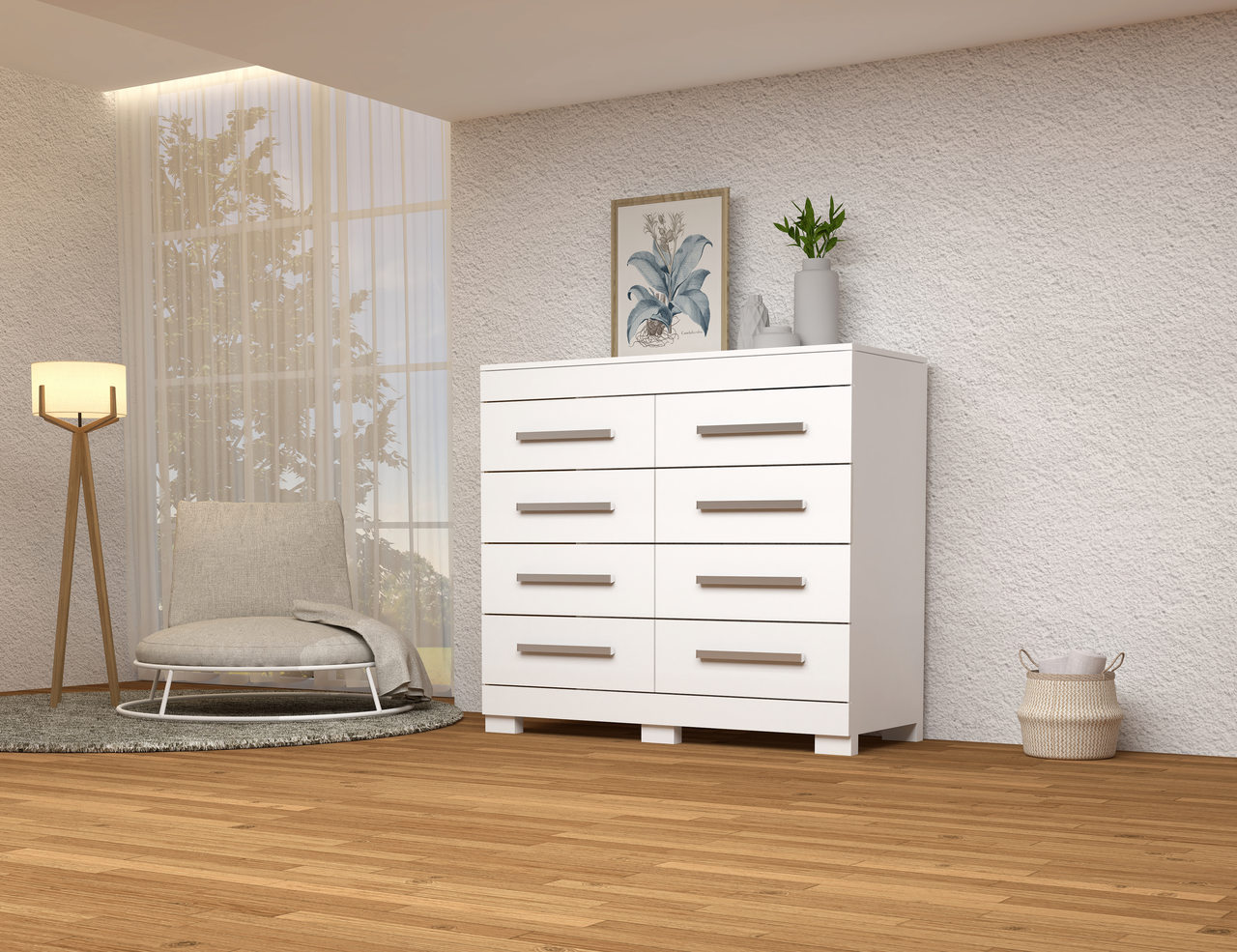 Cômoda 8 Gavetas Nalu 100% MDF - Acp Móveis