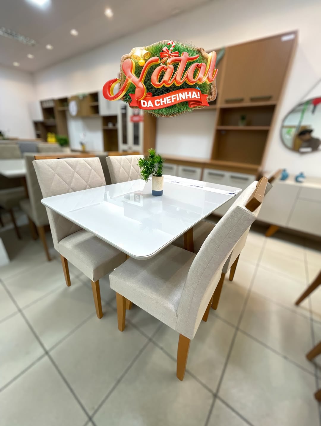 Mesa Sala de Jantar Mariana 120x80 Madeira Eucalipto - Cel Móveis
